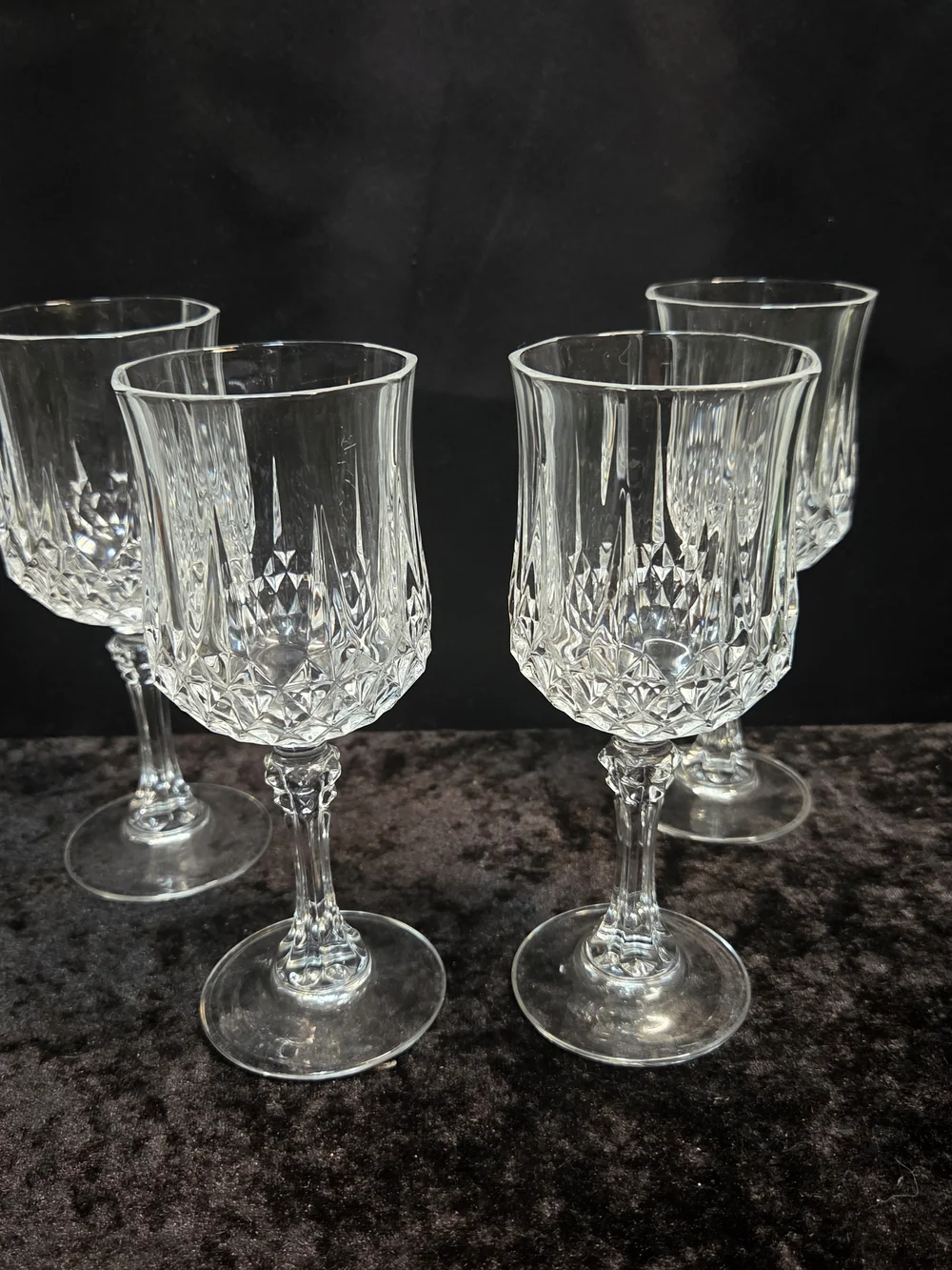 Set of 4  Crystal Wine Glasses 7,25” Cristal d'Arques Glass Stemware Goblet